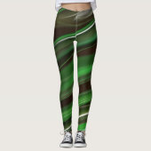 Elegant Green Stripes Leggings (Voorkant)