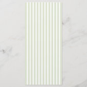 Elegant Green Stripes Wedding Menu (Achterkant)