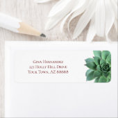 Elegant Green Succulent Return-adres Etiket (Insitu)