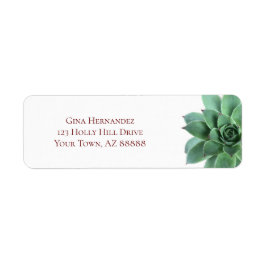 Elegant Green Succulent Return-adres Etiket