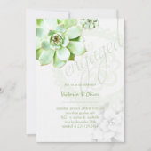 Elegant Green Succulent Wedding Verloving Kaart (Voorkant)