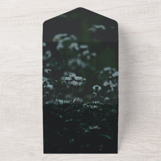 Elegant green sunflower floral Summer Weddenschap  All In One Uitnodiging (Buitenkant)