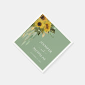 Elegant Green Sunflower Wedding Servet (Hoek)