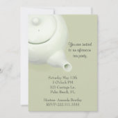Elegant Green Tea Party Invitation Kaart (Voorkant)
