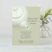Elegant Green Tea Party Invitation Kaart (Staand voorkant)