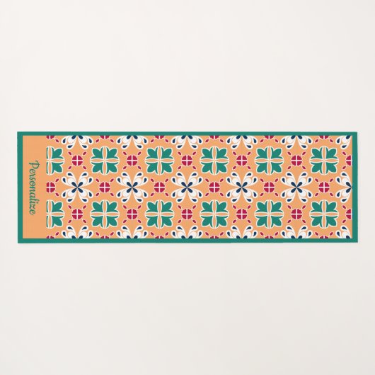 Elegant Green Tegel Pattern Zen Yoga Namaste Yogamat (Achterkant (horizontaal))