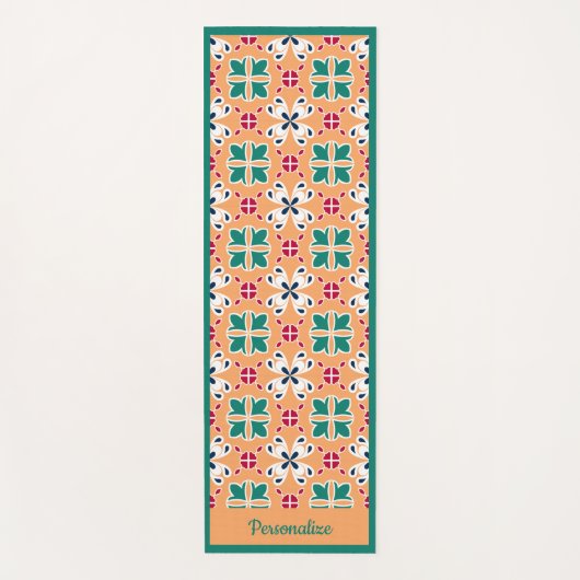 Elegant Green Tegel Pattern Zen Yoga Namaste Yogamat (Voorkant)