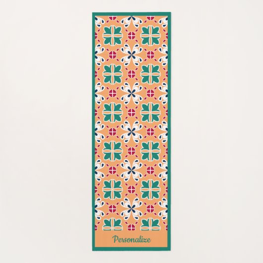 Elegant Green Tegel Pattern Zen Yoga Namaste Yogamat (Achterkant)