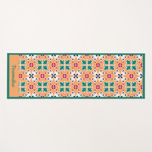 Elegant Green Tegel Pattern Zen Yoga Namaste Yogamat (Voorkant (horizontaal))