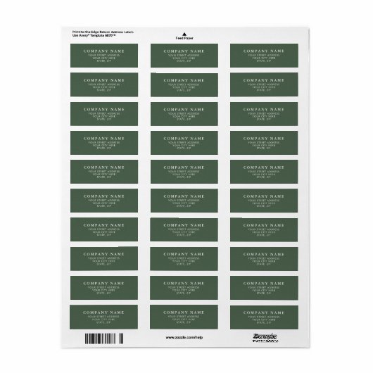 Elegant Green Texture Personalized Address Labels (Full Sheet)