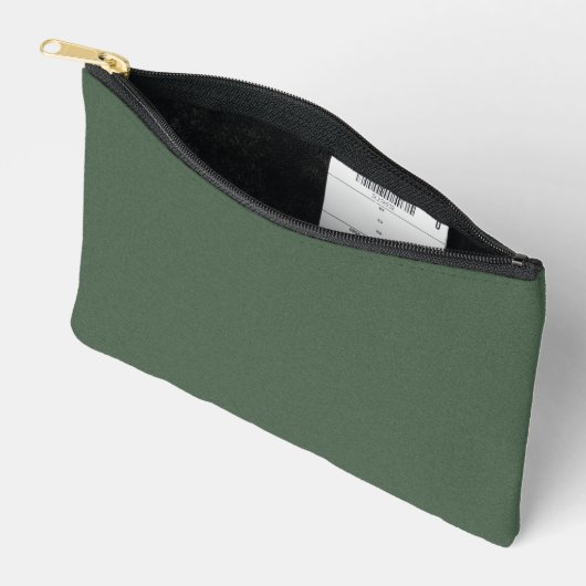Elegant Green Textured Accessory Carry Pouch Etui (Open)