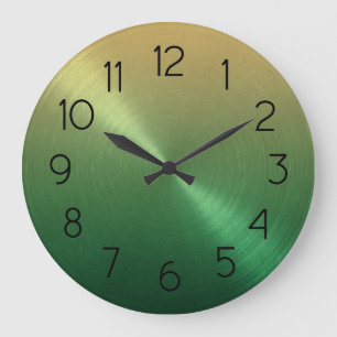 Elegant Green to Gold Ombre Gradient Grote Klok