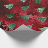 Elegant Green Trees kerst Cadeaupapier (Hoek)