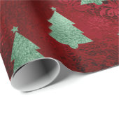 Elegant Green Trees kerst Cadeaupapier (Rol Hoek)