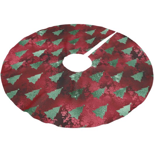 Elegant Green Trees kerst Kerstboom Rok (Gekanteld)