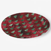 Elegant Green Trees kerst Papieren Bordje (Gekanteld)