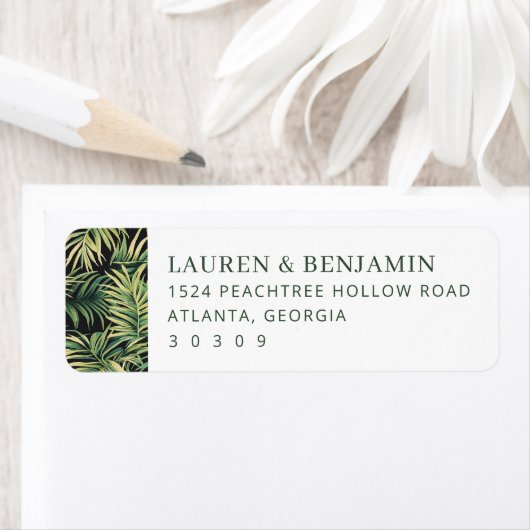 Elegant Green Tropical Palm Etiket (Insitu)