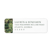 Elegant Green Tropical Palm Etiket (Voorkant)
