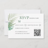 Elegant Green Tropical RSVP Wedding  (Voorkant)