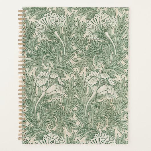 Elegant Green Tulips William Morris Planner (Voorkant)