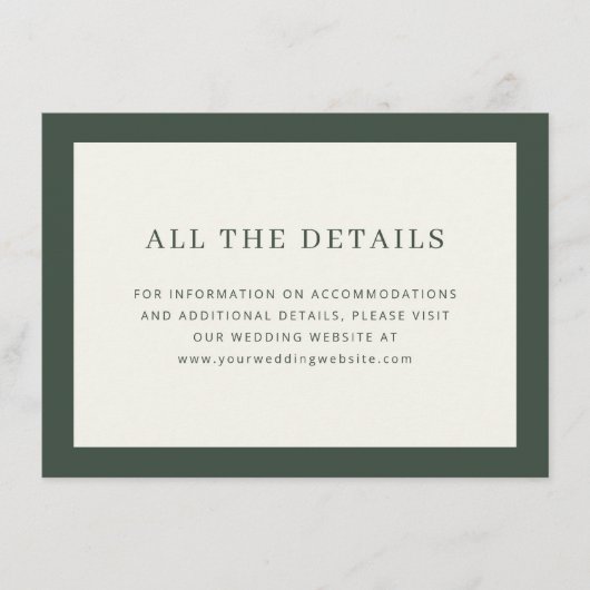 Elegant Green Typographic Informatiekaartje (Voorkant)