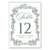 Elegant Green Victorian Floral Wedding Kaart (Voorkant)