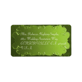 Elegant Green Vintage Wedding Adresetiketten Etiket
