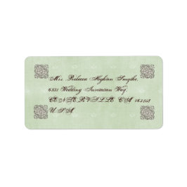 Elegant Green Vintage Wedding Adresetiketten Etiket
