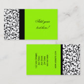 Elegant Green Visitekaartje Modern Damask Patroon (Voorkant / Achterkant)