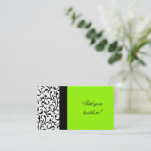 Elegant Green Visitekaartje Modern Damask Patroon (Staand voorkant)