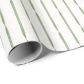 Elegant Green Watercolor Ribbon Stripes Cadeaupapier (Rol Hoek)