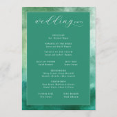 Elegant Green Watercolor Wedding Ceremony Programmakaart (Achterkant)