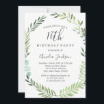 Elegant Green Waterverf 16th Birthday Kaart<br><div class="desc">Birthday-uitnodigingen in de Little Bayleigh Store!</div>