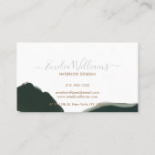 Elegant Green Waterverf Abstract Gold Script Visitekaartje (Achterkant)