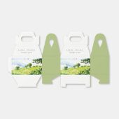 Elegant Green Waterverf Countryside Hills Wedding Bedankdoosjes (Uitgevouwen)