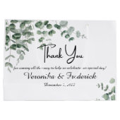 Elegant Green Waterverf Eucalyptus Wedding Groot Cadeauzakje (Achterkant)