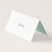 Elegant Green Waterverf Floral Wedding Place Card Kaart (Achterkant)