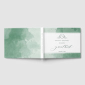 Elegant Green Waterverf Monogram Weddenschap Gastenboek (Volledig)