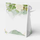 Elegant Green Waterverf Rozen Wedding Bedankdoosjes (Achterkant)