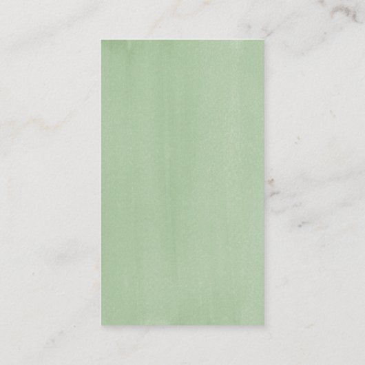 Elegant Green Waterverf Rustic Greenery Visitekaartje (Achterkant)