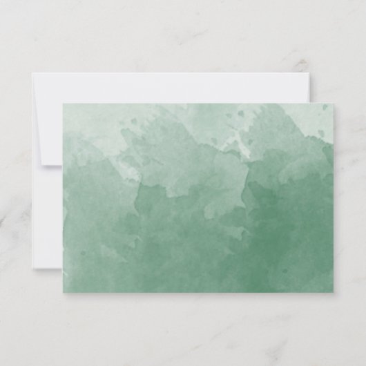 Elegant Green Waterverf Wedding Monogram RSVP (Achterkant)