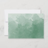 Elegant Green Waterverf Wedding Monogram RSVP Kaartje (Achterkant)