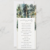 Elegant Green Waterverf Woodland Forest Programme Kaart (Achterkant)