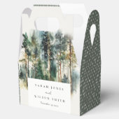 Elegant Green Waterverf Woodland Forest Wedding Bedankdoosjes (Geopend)