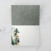 Elegant Green Waterverf Woodland Forest Wedding Bedankkaart (Binnen)