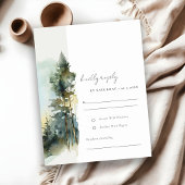 Elegant Green Waterverf Woodland Forest Wedding RSVP Kaartje