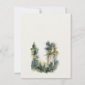 Elegant Green Waterverf Woodland Forest Wedding RSVP Kaartje (Achterkant)