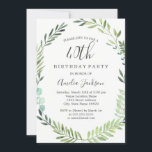 Elegant Green Waterverf Wreath 40th Birthday Kaart<br><div class="desc">Birthday-uitnodigingen in de Little Bayleigh Store!</div>