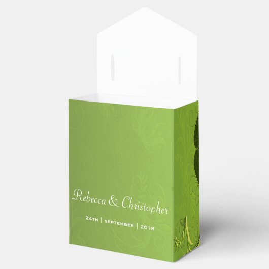 Elegant Green Wedding Bedankdoosjes (Geopend)