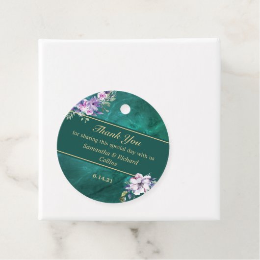 Elegant Green Wedding Bedankjes Labels (In situ)